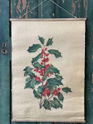 Holly Hanging Scroll 37.75 x 26.75”