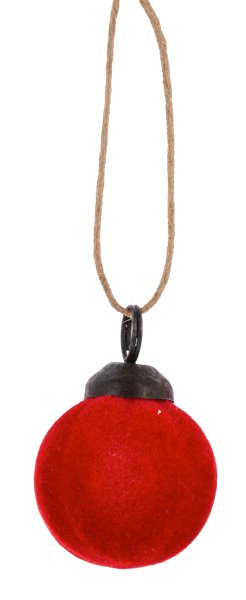 Red Flocked Ball Ornament