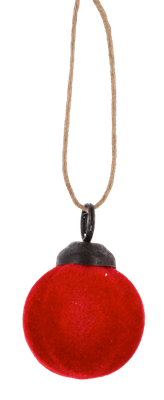 Red Flocked Ball Ornament