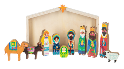 Nativity Scene w/Creche 11 pc Set