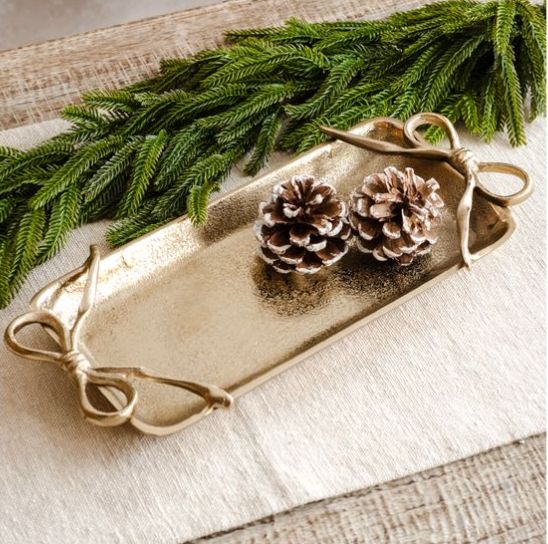 Gold Tray Ribbon Handles 13.5”