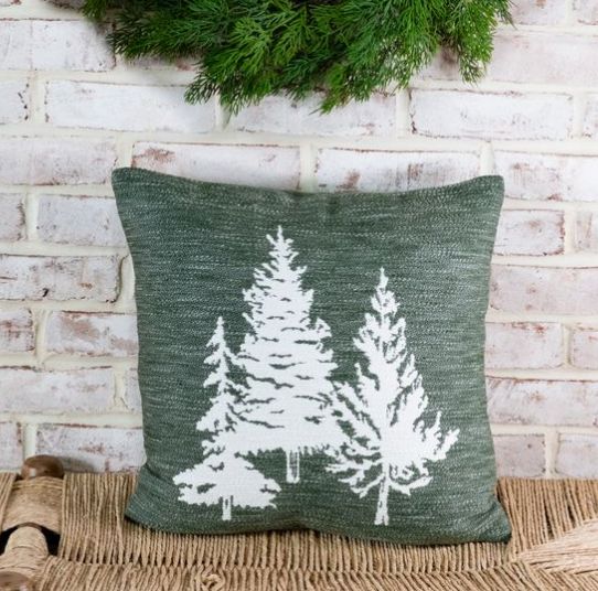 Evergreen 3 Tree Pillow 18”