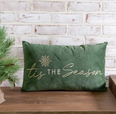 Velvet Tis The Season Pillow 12x20