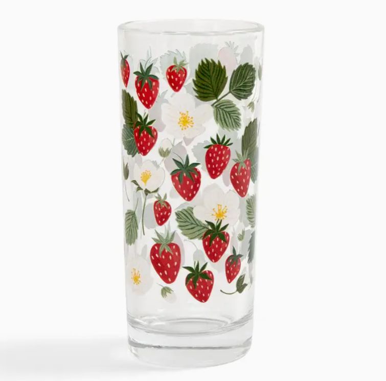Strawberry Patch Tall Juice Glass 7 oz