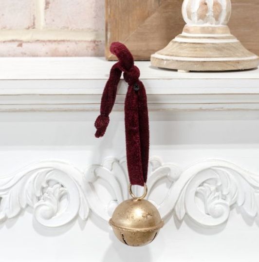 Gold Jingle Bell Hanger 2.5”