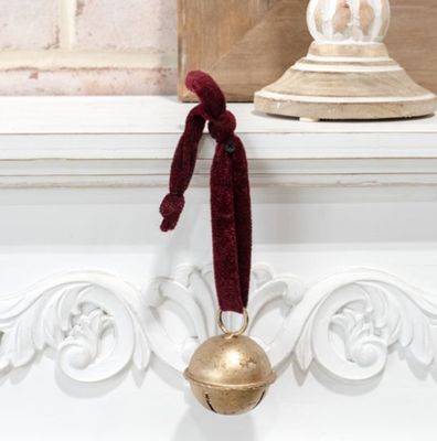 Gold Jingle Bell Hanger 2.5”