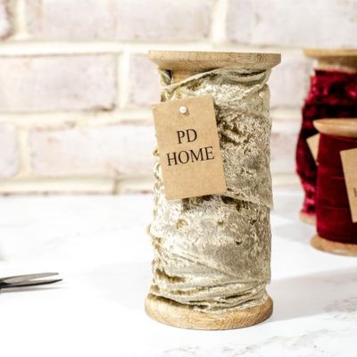 Gold Velvet Ribbon Spool, 50MM x 10 Yds