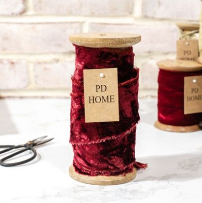 Dark Red Velvet Ribbon Spool, 50MM x 10 Yds