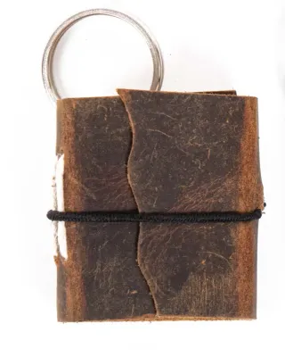 Miniature Journal Keyring Vintage Brown