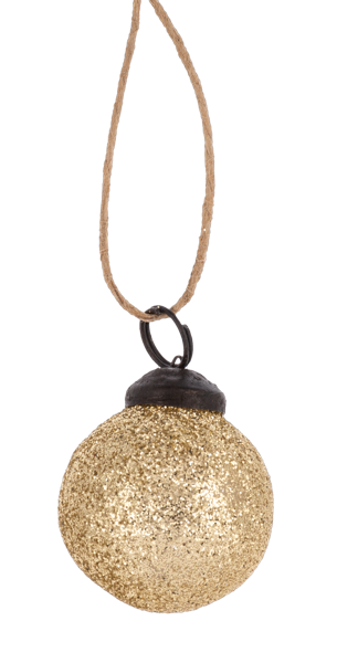 Gold Glitter Ball Ornament