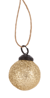 Gold Glitter Ball Ornament