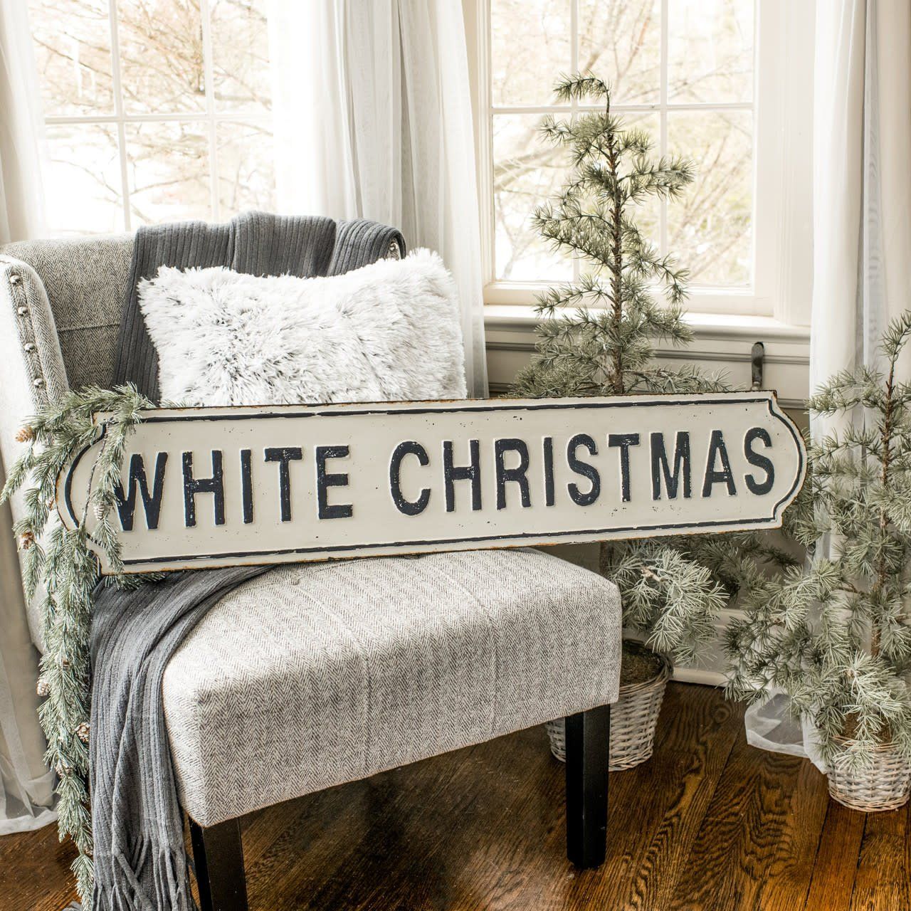 White Christmas Sign 42”