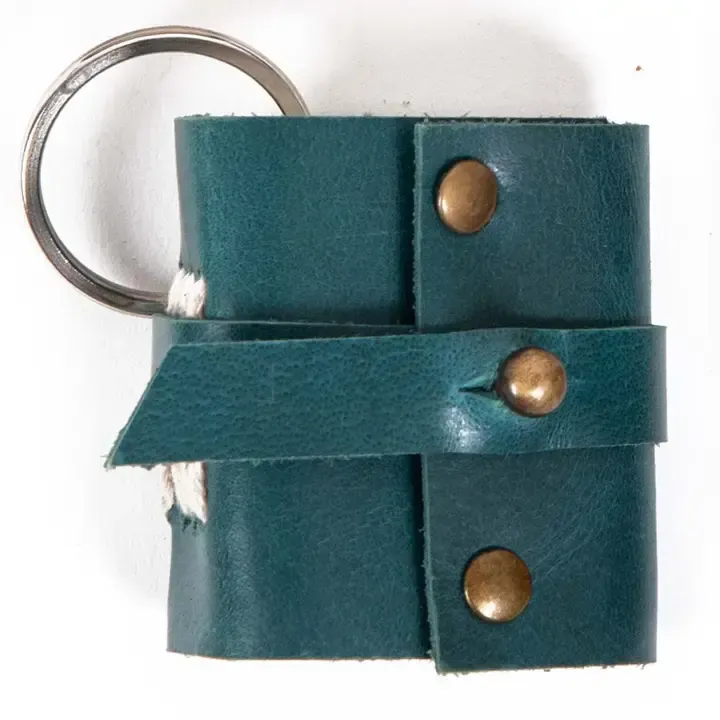 Miniature Journal Keyring Teal Blue