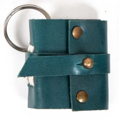 Miniature Journal Keyring Teal Blue