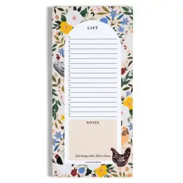 Chicken &amp; Flowers Market List Notepad