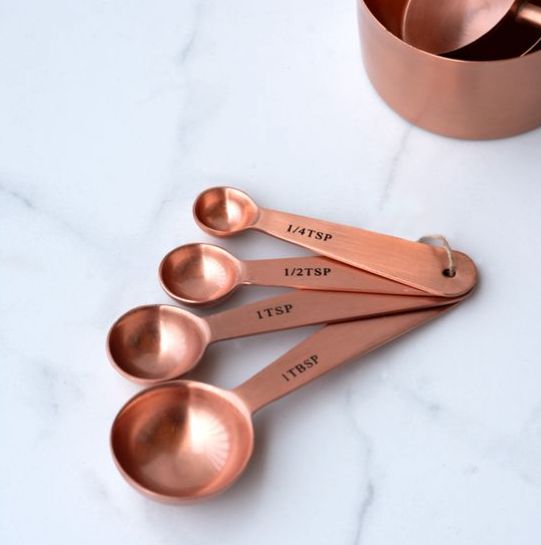 Copper Measuring Spoons 4 pcs