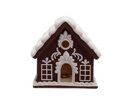 Resin Gingerbread House with LED Light, Small