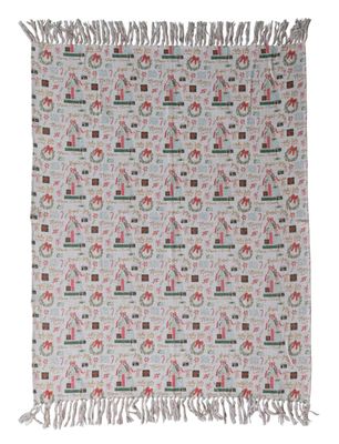 Holiday Pattern &amp; Fringe Throw, 60”x50”