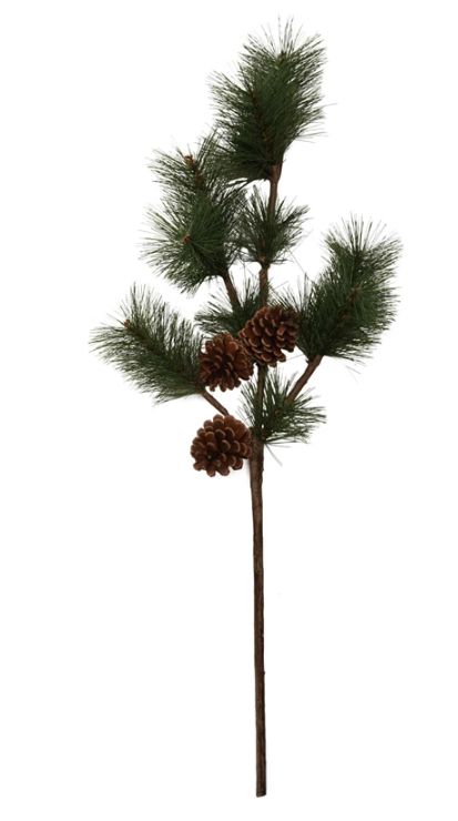 Faux Pine Branch with Pinecones, 32-1/2”H
