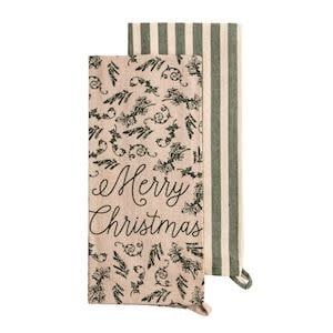 Vine White Christmas Towel Set