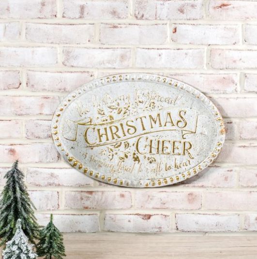 Vintage White Christmas Cheer Sign