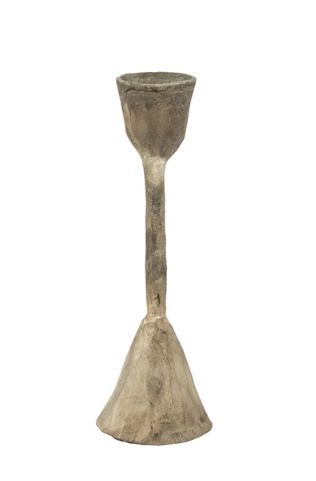 Hand-Forged Metal Taper Holder, Antique Silver Finish, 6”