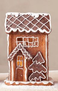 Resin Gingerbread House with LED Light, Medium