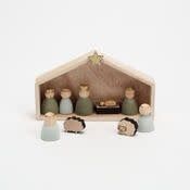 Flocked Nativity 1.25” Set of 9