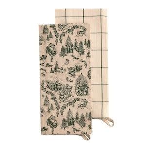 Toile White Christmas Towel Set