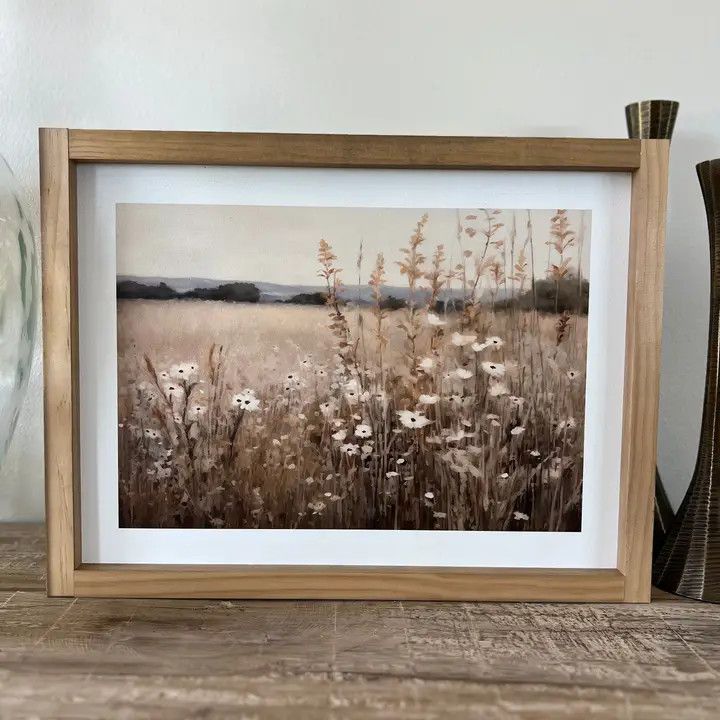 Ruby + White Border 17 x 13 Light Walnut