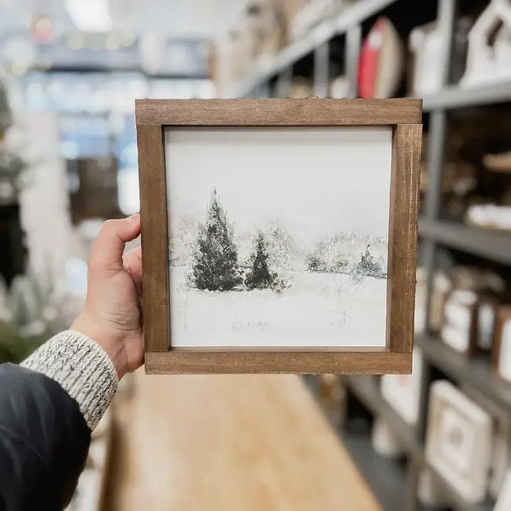 Winter Landscape 9x9 Dark Walnut