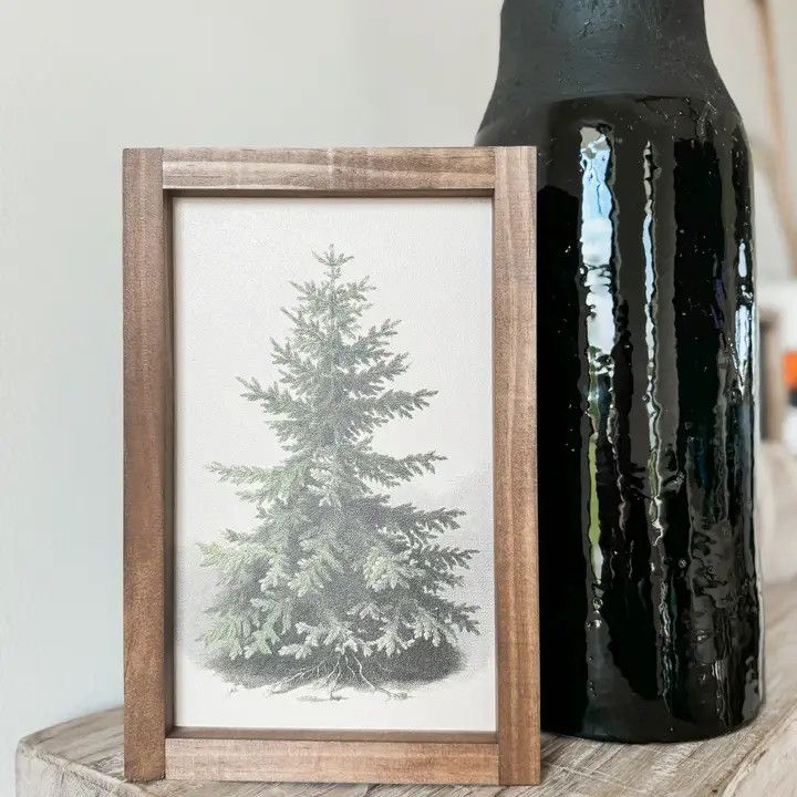 Evergreen Vintage Print 13x17 Light Oak