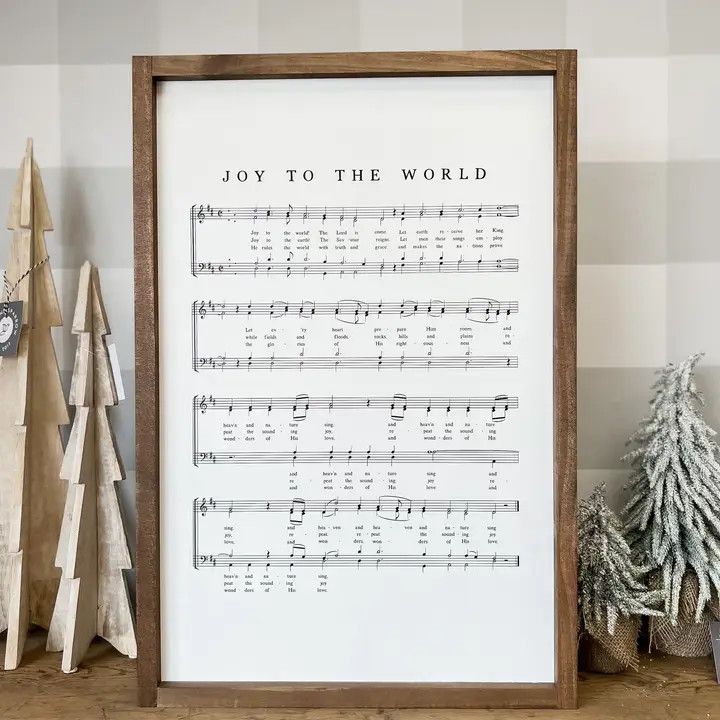 Joy To the World Hymn 8x12 Light Oak