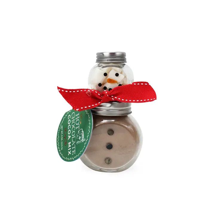 Snowman Cocoa Stacked Glass Jar Set Red Scarf