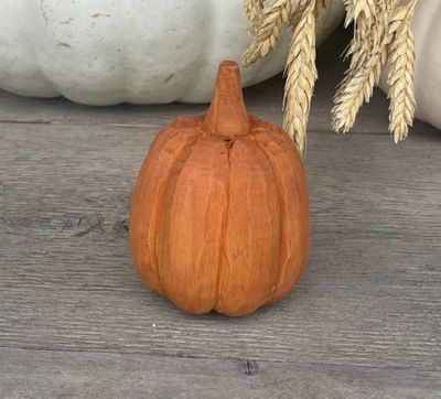 3D Carved Orange Pumpkin 2.5 x 3”