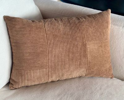 Camel Corduroy Pillow 18x12”