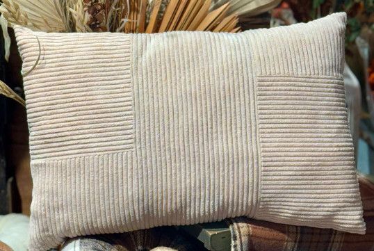 Tan Corduroy Pillow 18x12”
