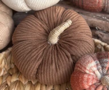 Brown Corduroy Pumpkin 5 x 3”