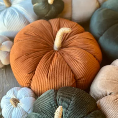 Rust Corduroy Pumpkin 5 x 3”