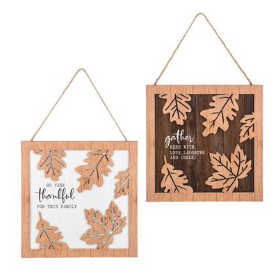 Laser Cut Falling Leave Sign Assorted