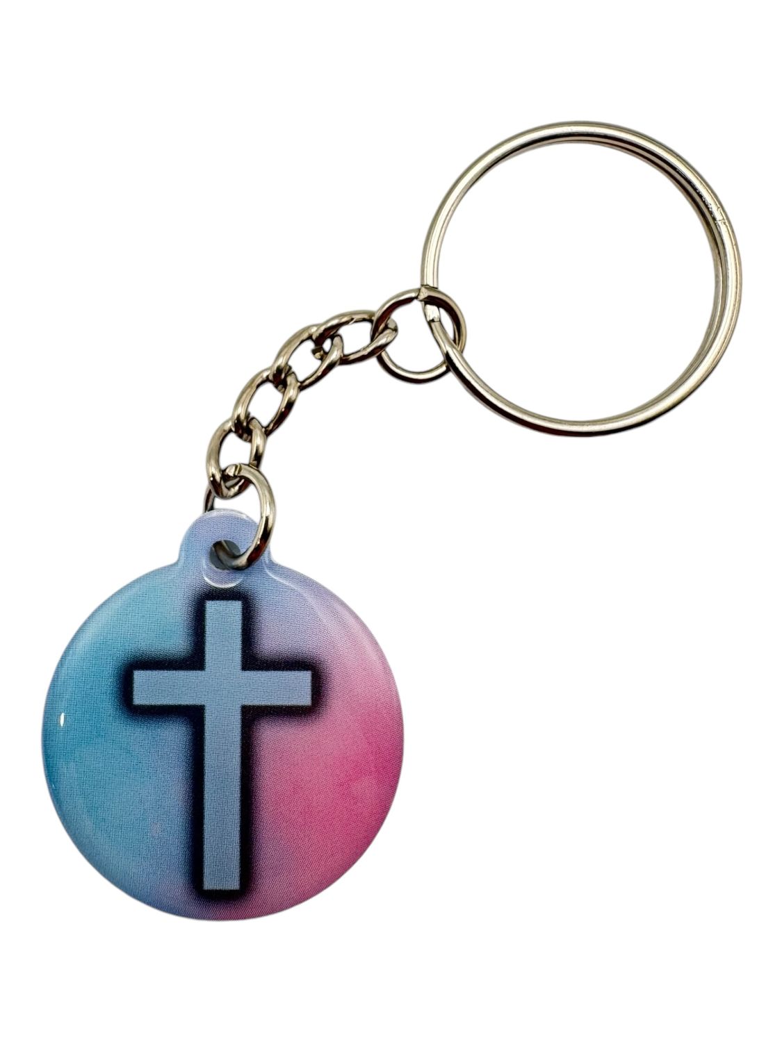 Pastel + Cross Keychain