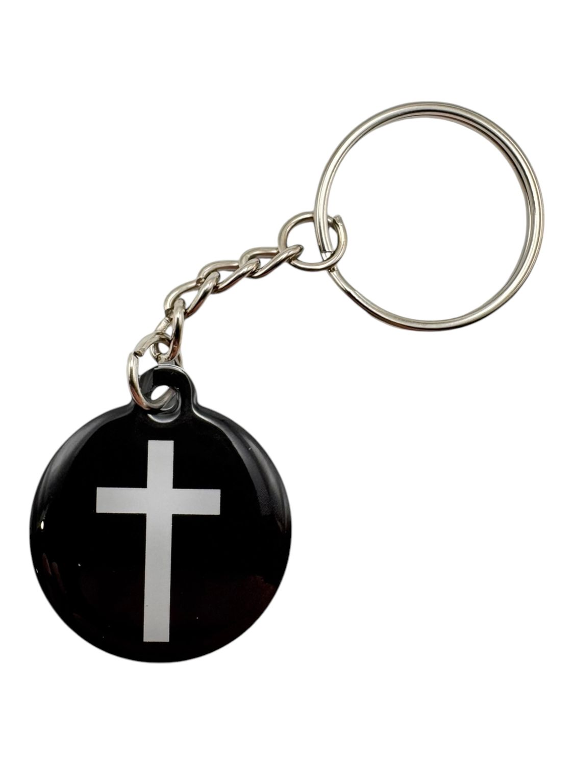 Black + Cross Keychain