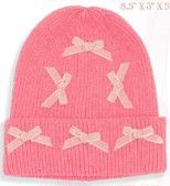 Beanie Coquette Pink w/Bows