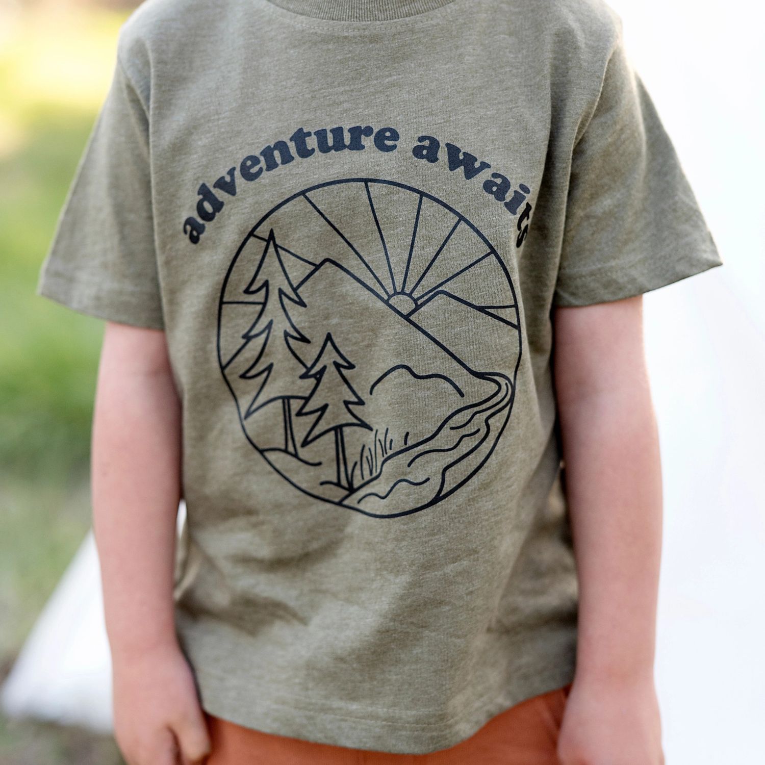 Adventure Awaits Toddle Tee Military Green, Size: 2T