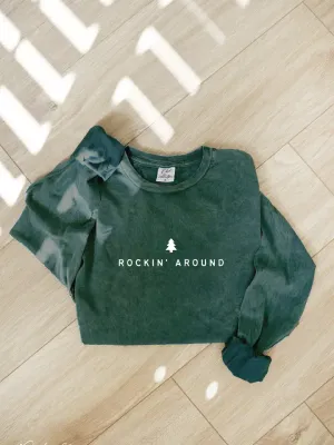 Rockin Around LS Tee Forest Green