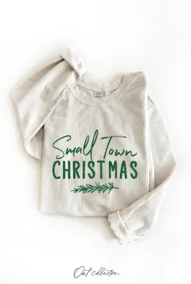 Small Town Christmas Thermal LS Dusty Vanilla