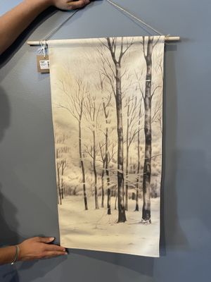 Vintage Snowy Tree Scroll