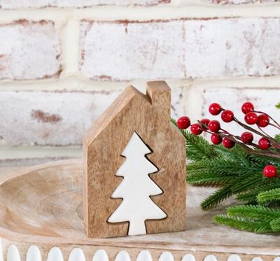 Wood House with Inner Cut Tree