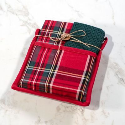 Tartan Plaid Potholder Towel Set