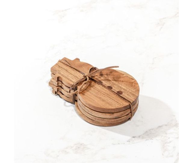 Wood Snowman Coasters Set of 4